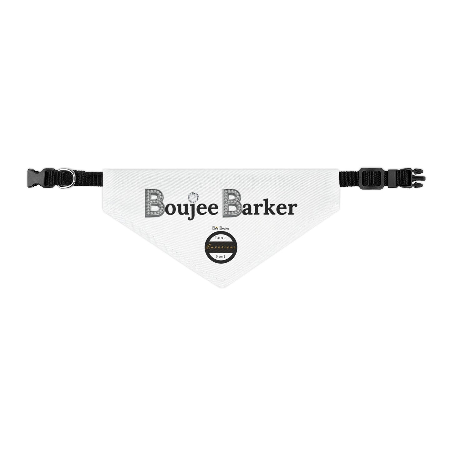 Boujee Barker Bandana WHITE - Pet Collar SMALL