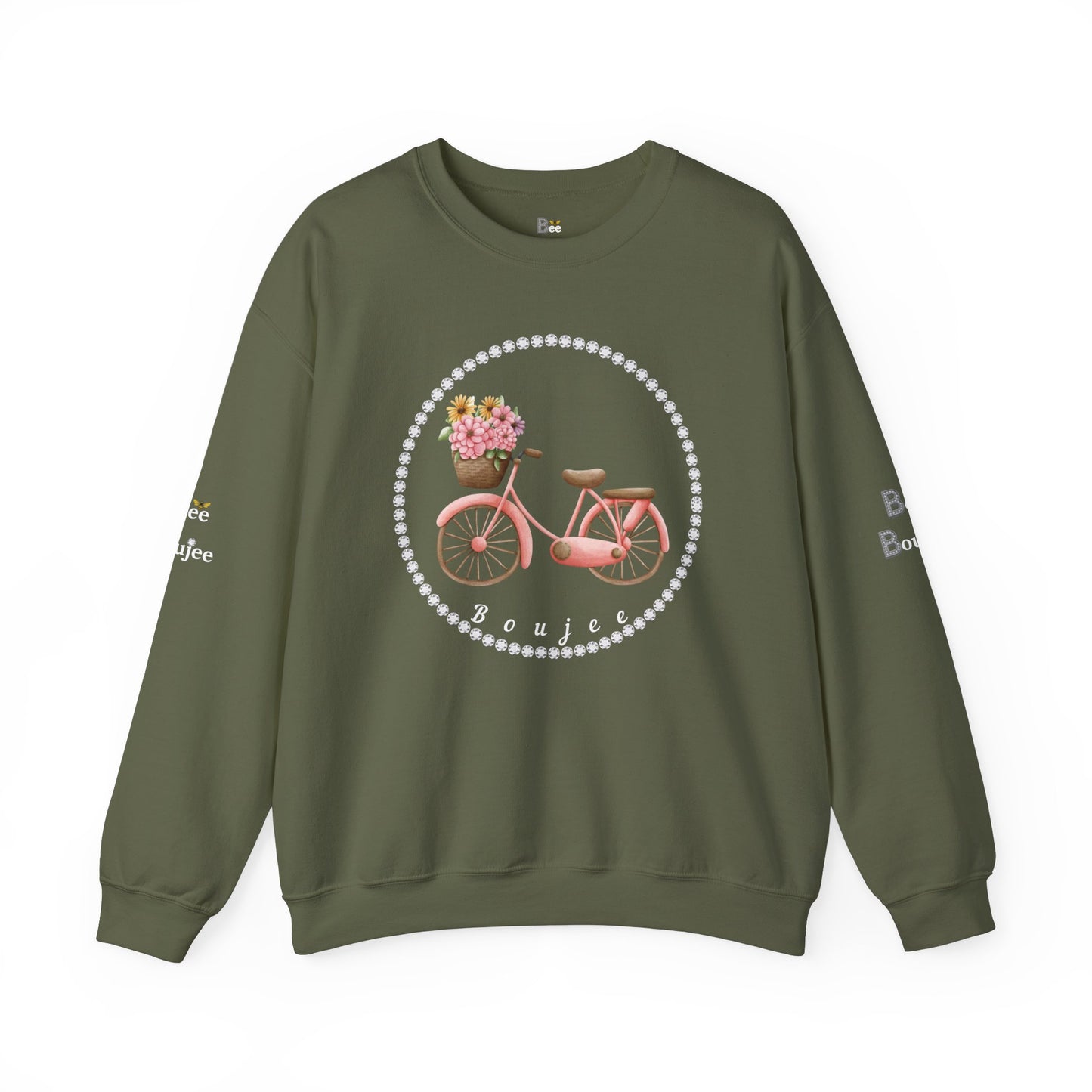 Boujee Bicycle Bouquet - Heavy Blend™ Dark Colors Crewneck Sweatshirt