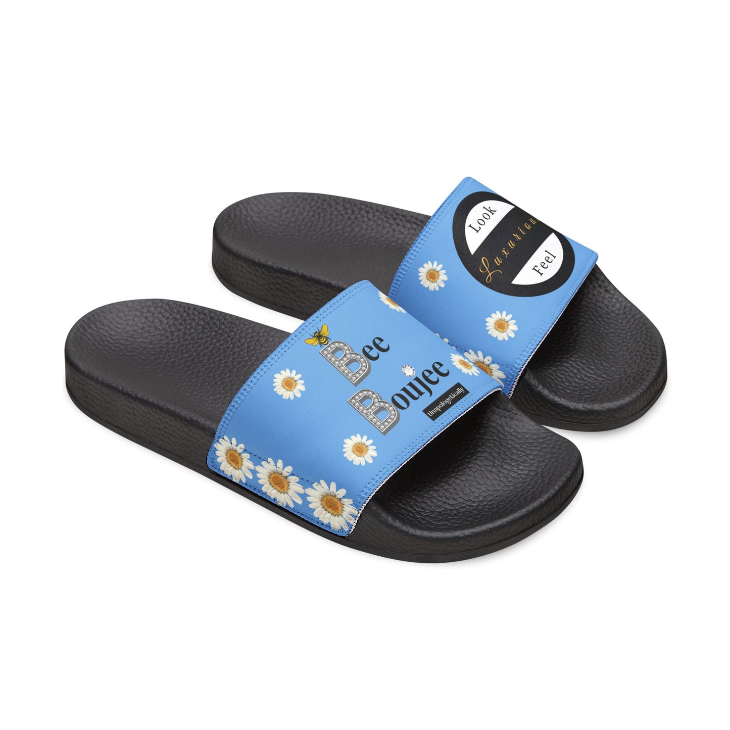 Bee Boujee - LIGHT BLUE Flowers Women's Removable-Strap Sandals