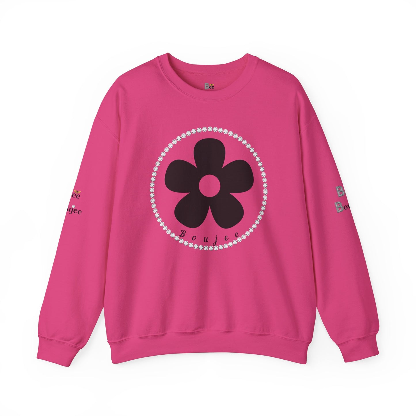 Boujee Black Flower - Heavy Blend™ Light Colors Crewneck Sweatshirt