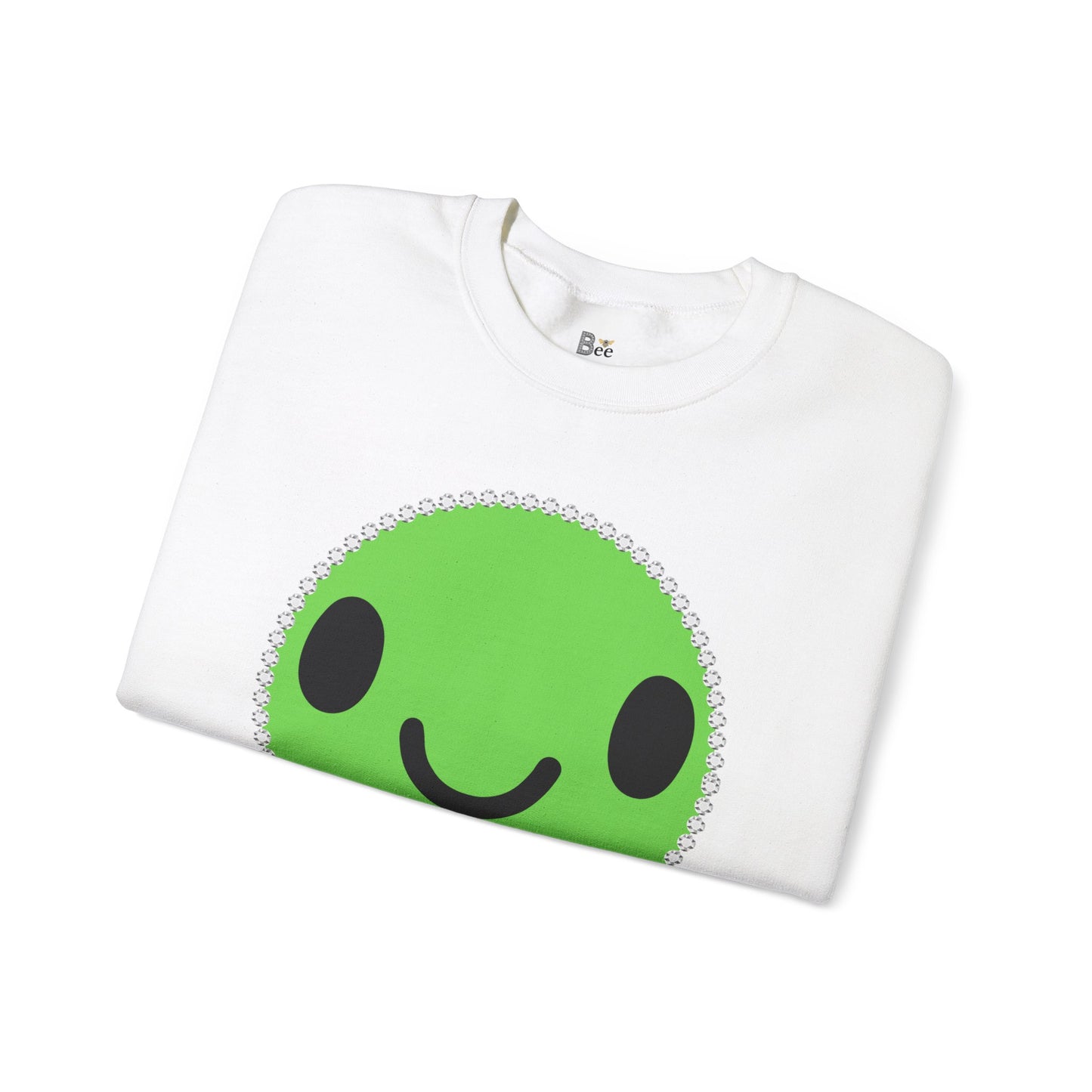 Boujee Smiley Face Green - Heavy Blend™ Light Colors Crewneck Sweatshirt