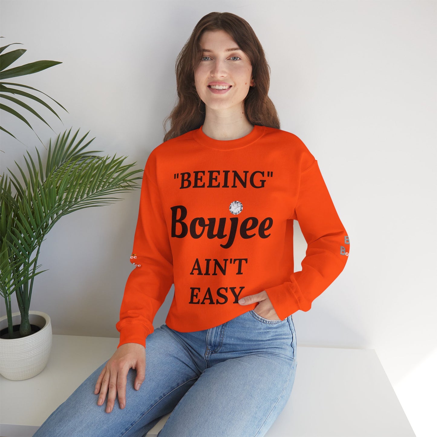 "Beeing" Boujee Ain't Easy- Heavy Blend™ Light Colors Crewneck Sweatshirt