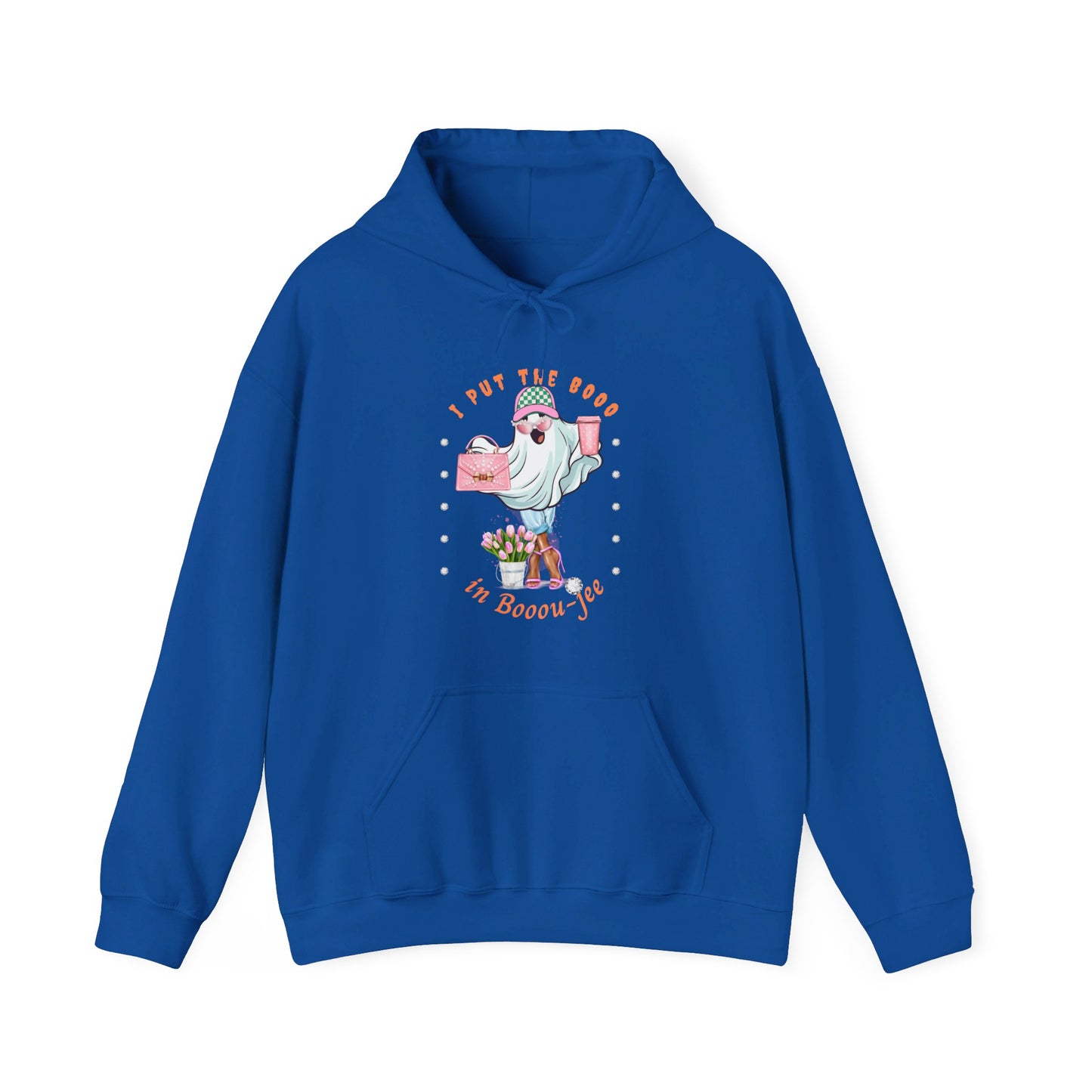 Halloween Booo in Boooujee Heavy Blend™ Hooded Sweatshirt - BROWN SKIN TONE