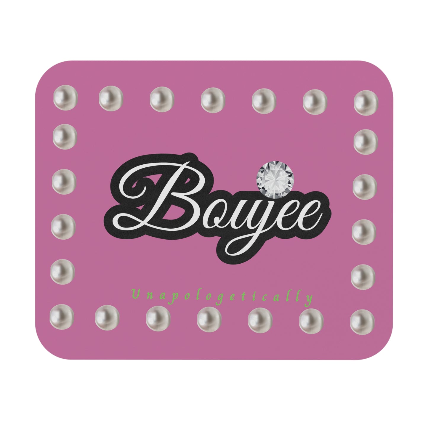Boujee in Pearls Mouse Pad PINK (Rectangle)