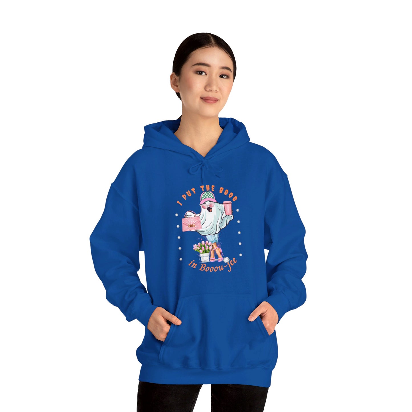 Halloween Booo in Boooujee Heavy Blend™ Hooded Sweatshirt - FAIR SKIN TONE