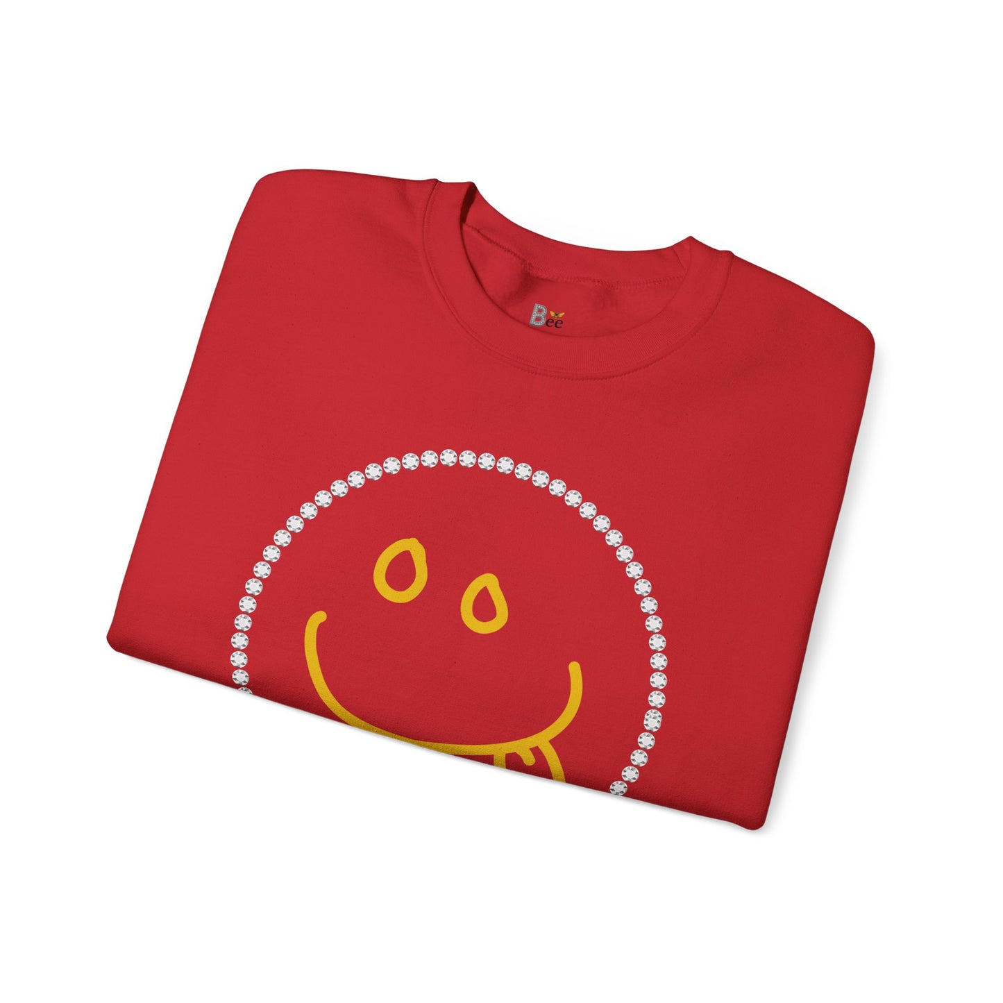 Boujee Smiley Goofy Face - Heavy Blend™ Light Colors Crewneck Sweatshirt