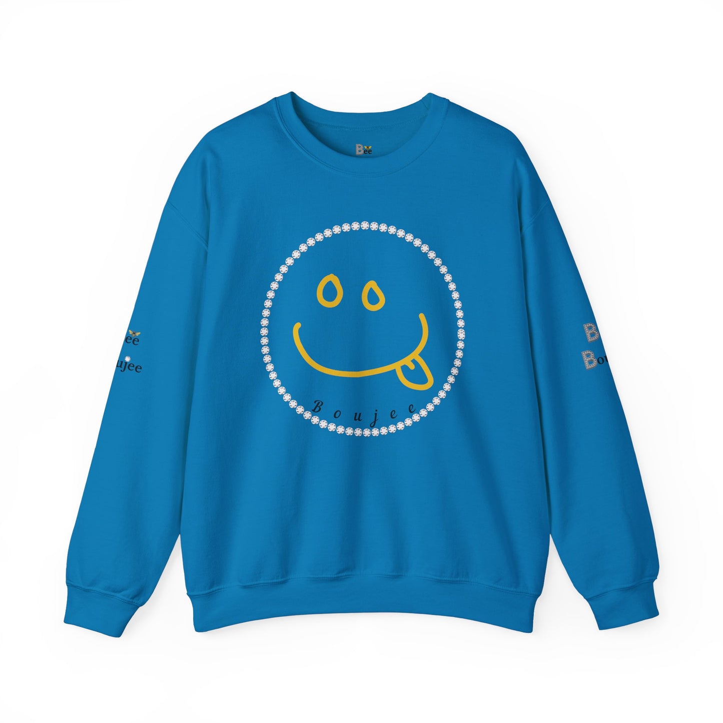 Boujee Smiley Goofy Face - Heavy Blend™ Light Colors Crewneck Sweatshirt