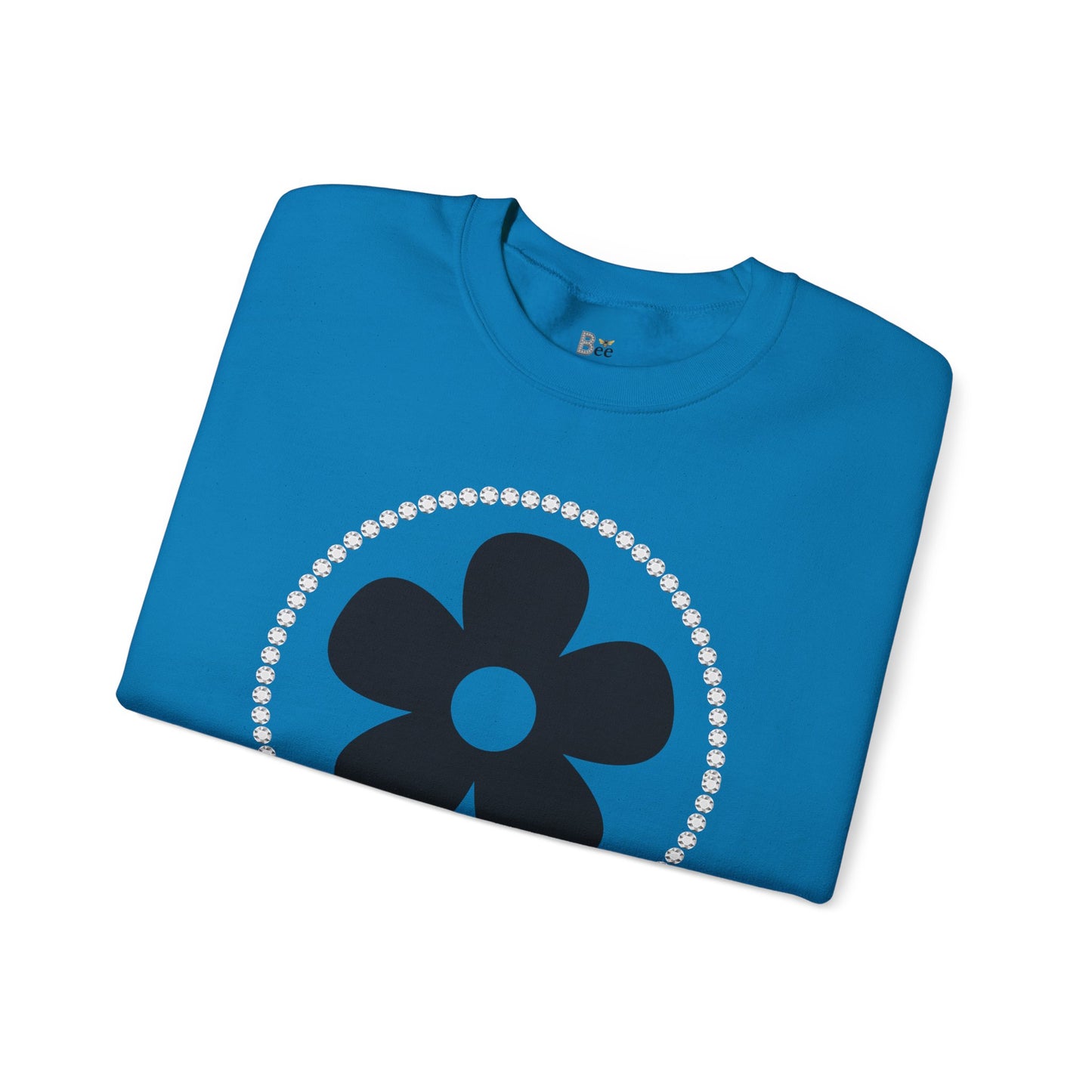 Boujee Black Flower - Heavy Blend™ Light Colors Crewneck Sweatshirt