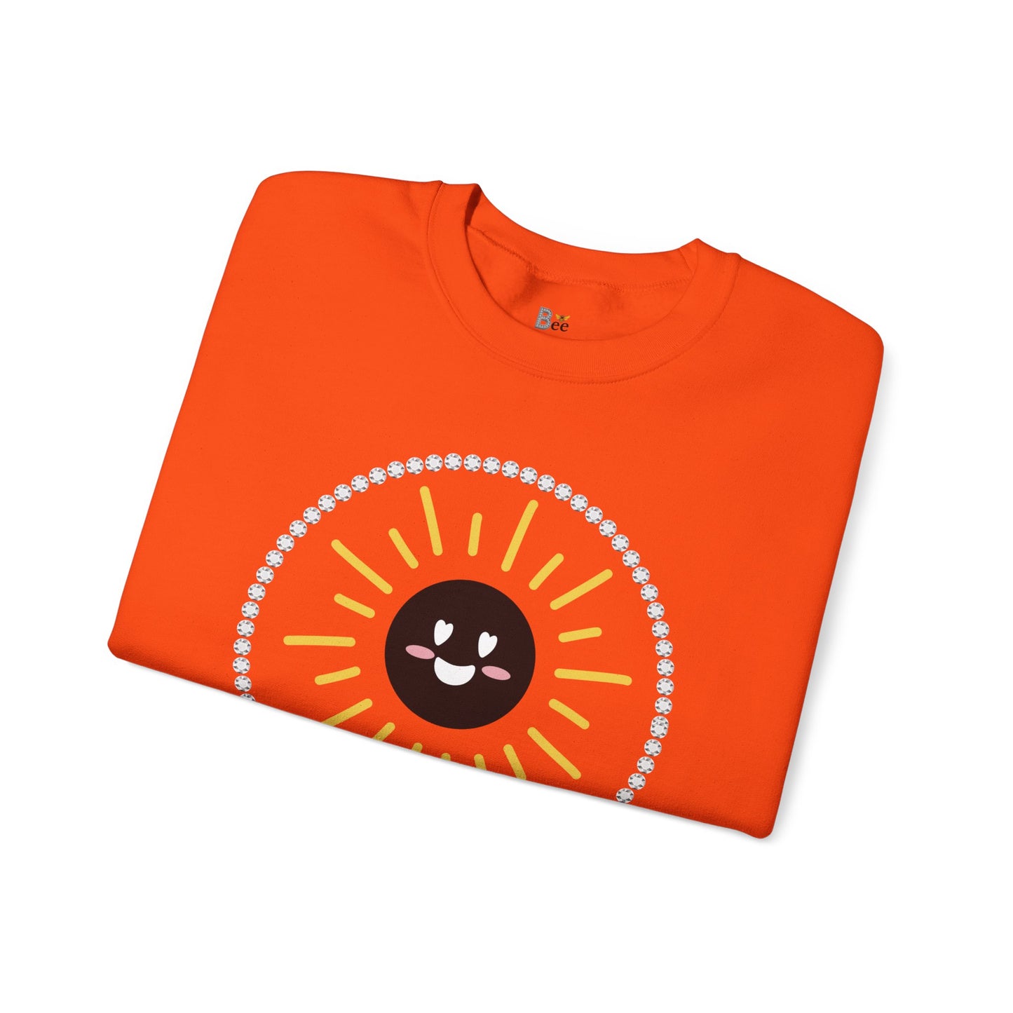 Boujee Sunshine Smiley Face Black - Heavy Blend™ Light Colors Crewneck Sweatshirt