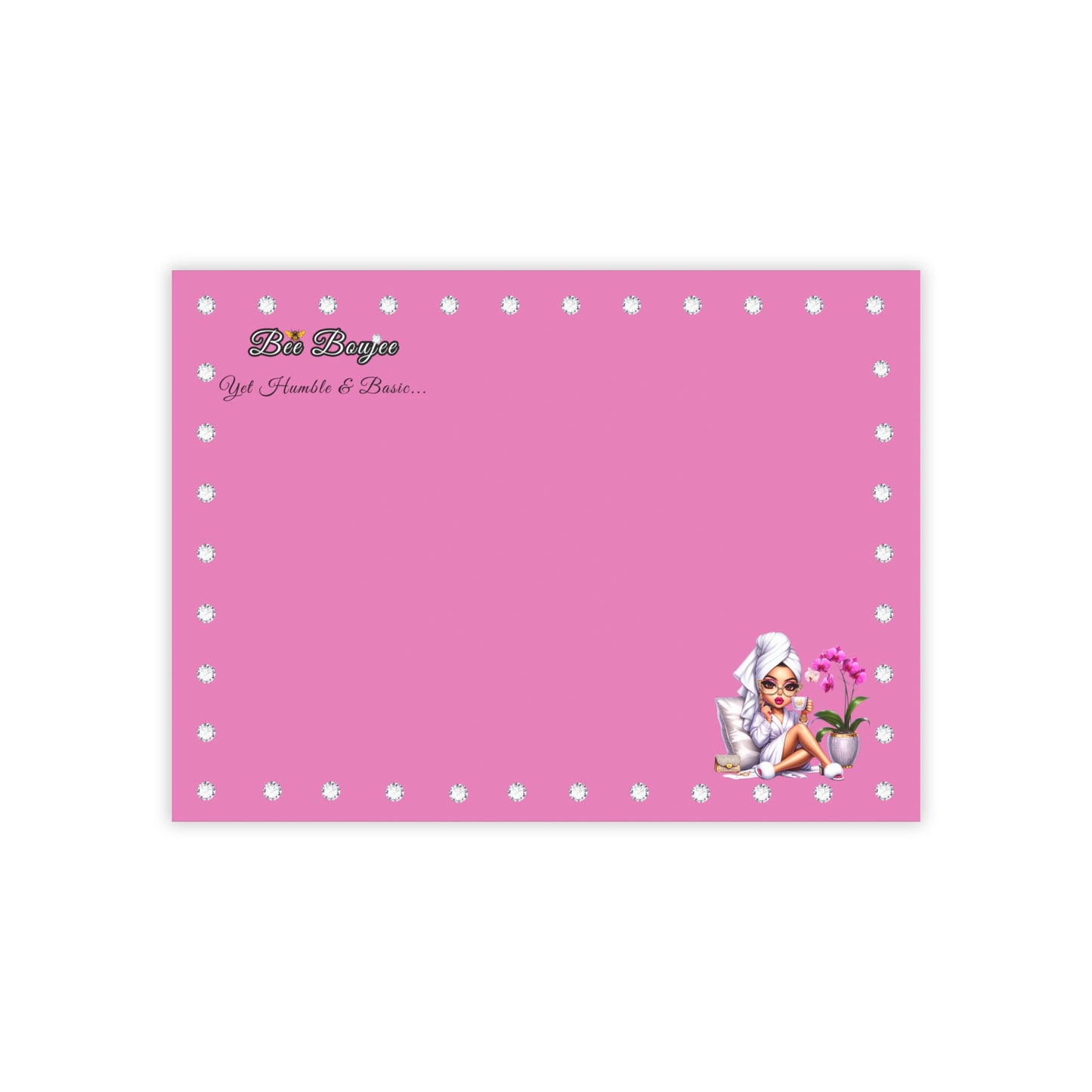 Bee Boujee DIAMONDS Spa 06 - Post-it® Note Pads PINK 8x6