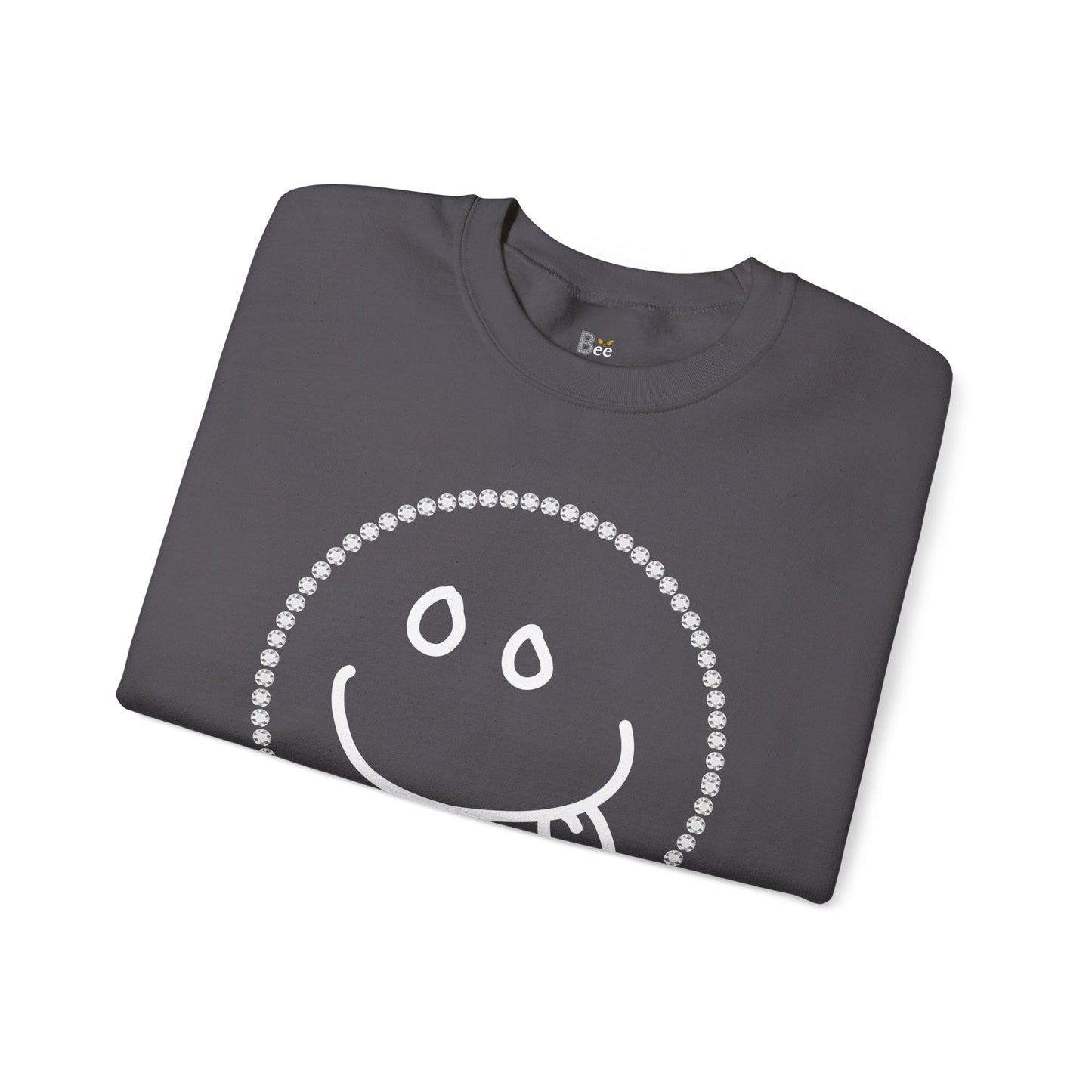 Boujee Smiley Goofy Face - Heavy Blend™ Dark Colors Crewneck Sweatshirt