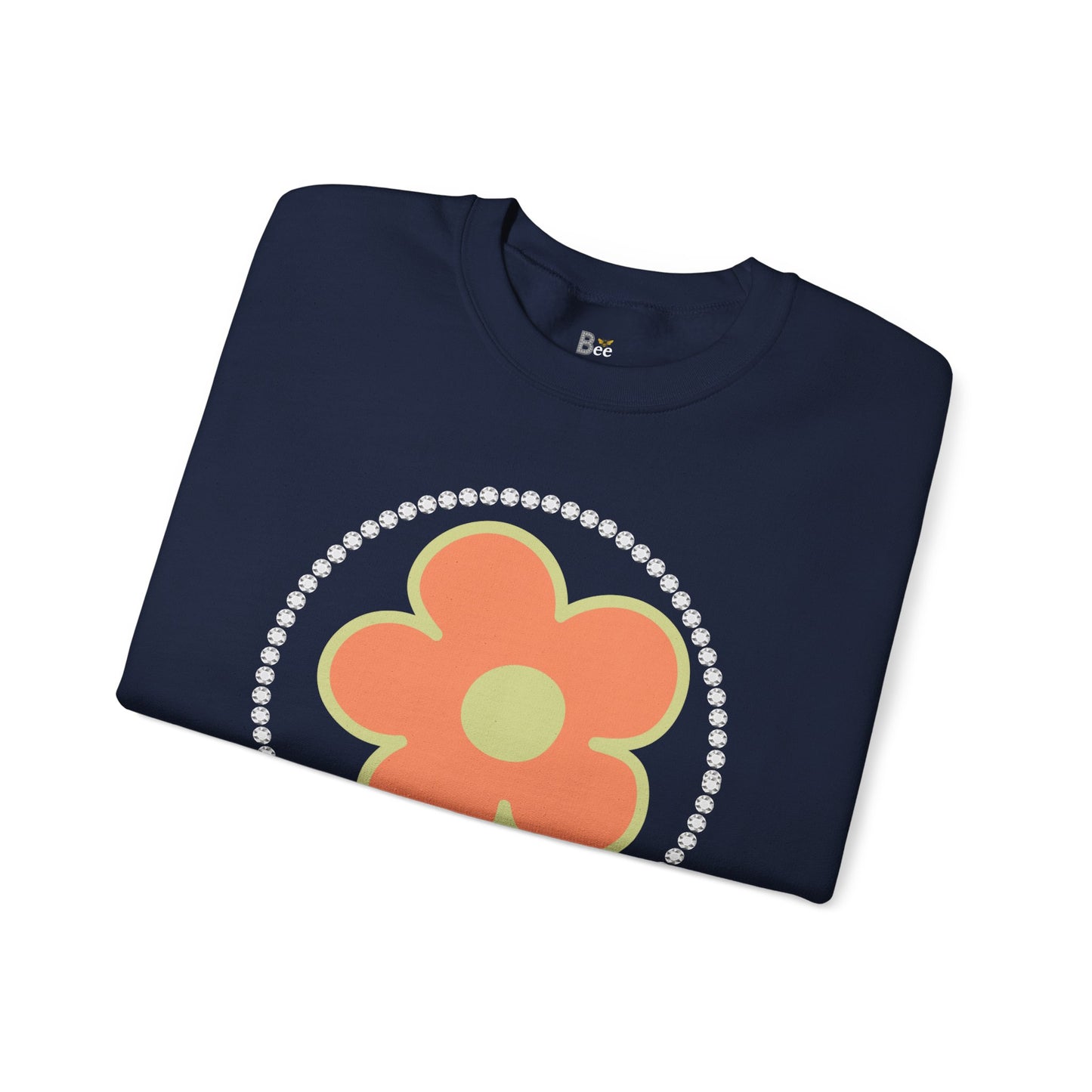 Boujee Flower Orange Green - Heavy Blend™ Dark Colors Crewneck Sweatshirt