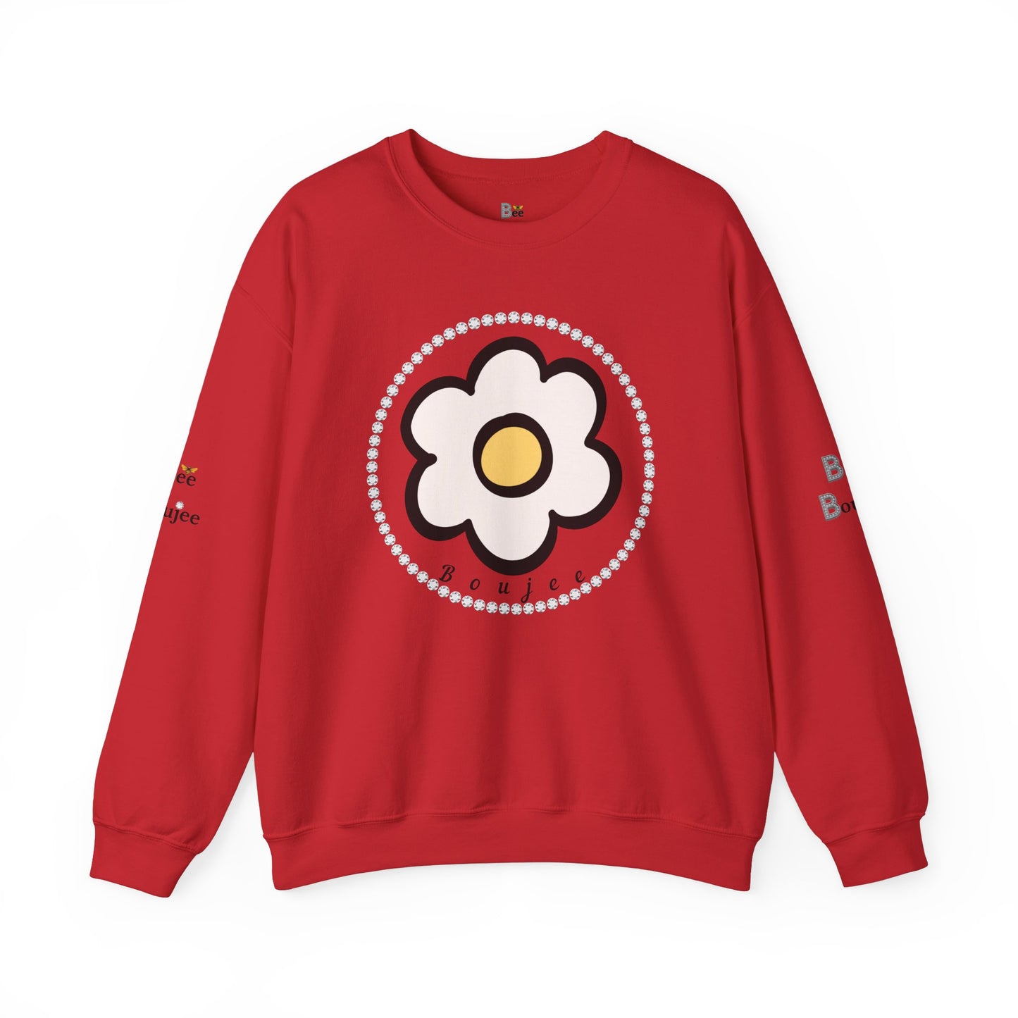 Boujee White Gold Flower - Heavy Blend™ Light Colors Crewneck Sweatshirt