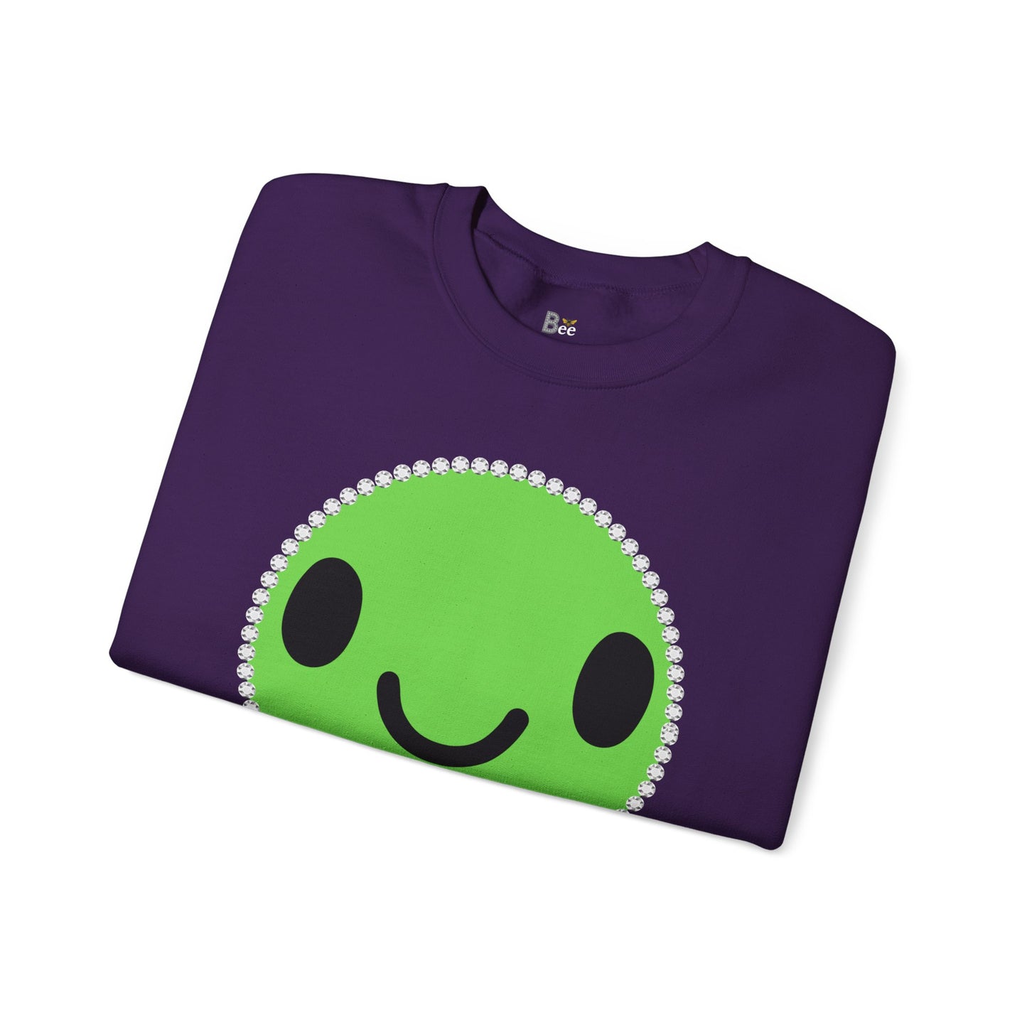 Boujee Smiley Face Green - Heavy Blend™ Dark Colors Crewneck Sweatshirt