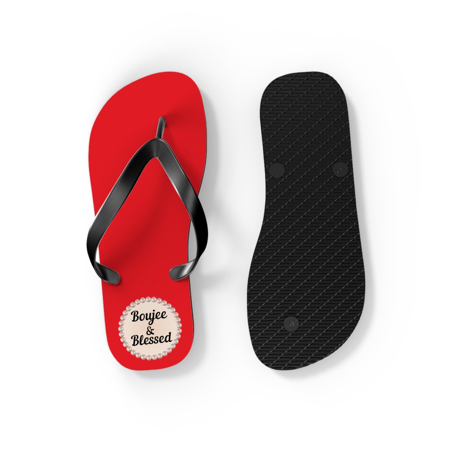 Boujee & Blessed RED Flip-Flops - SMALL