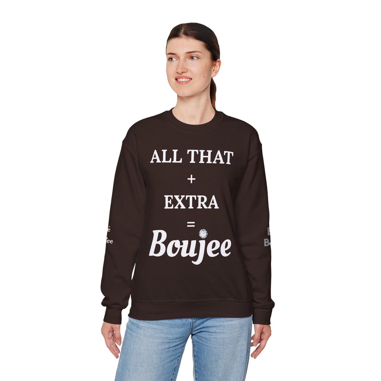 All That + Extra = Boujee - Heavy Blend™ Dark Colors Crewneck Sweatshirt