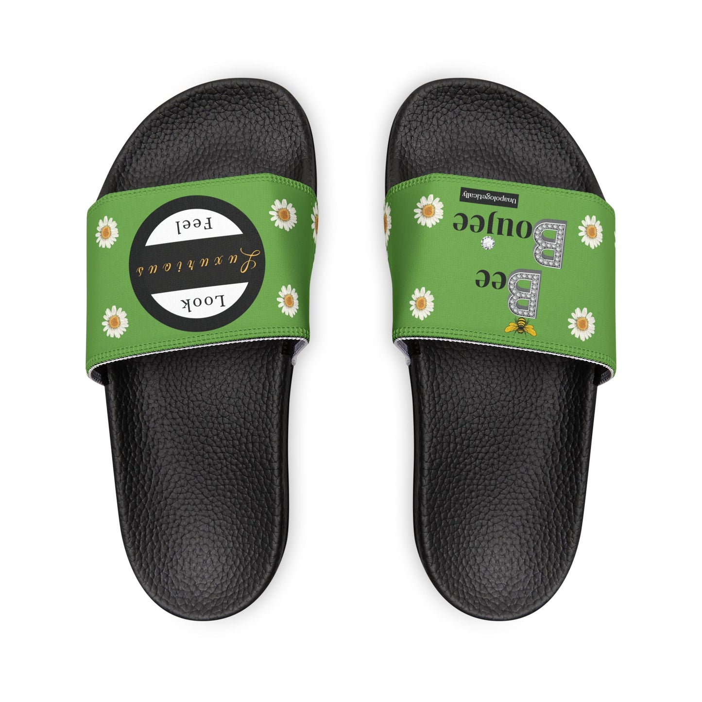Bee Boujee - GREEN Flowers Women's Removable-Strap Sandals