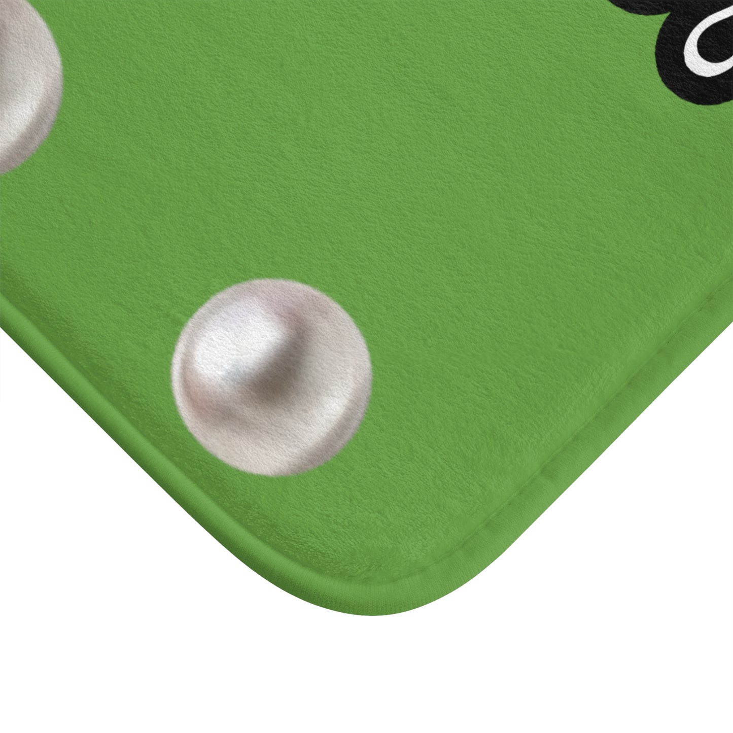 Feeling Boujee - Bath Mat GREEN with PEARLS