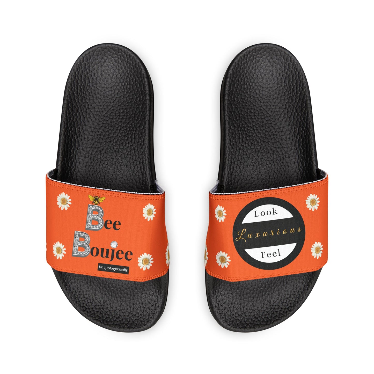 Bee Boujee - DARK ORANGE Flowers Women's Removable-Strap Sandals