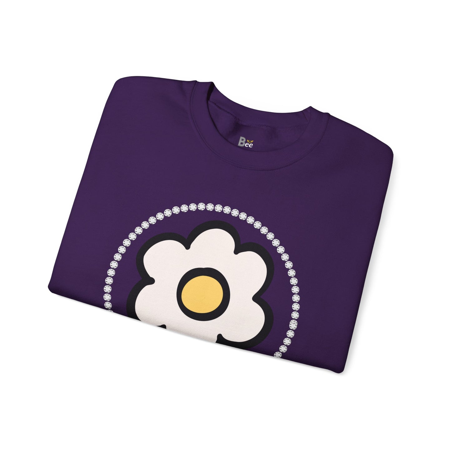 Boujee White Gold Flower White - Heavy Blend™ Dark Colors Crewneck Sweatshirt