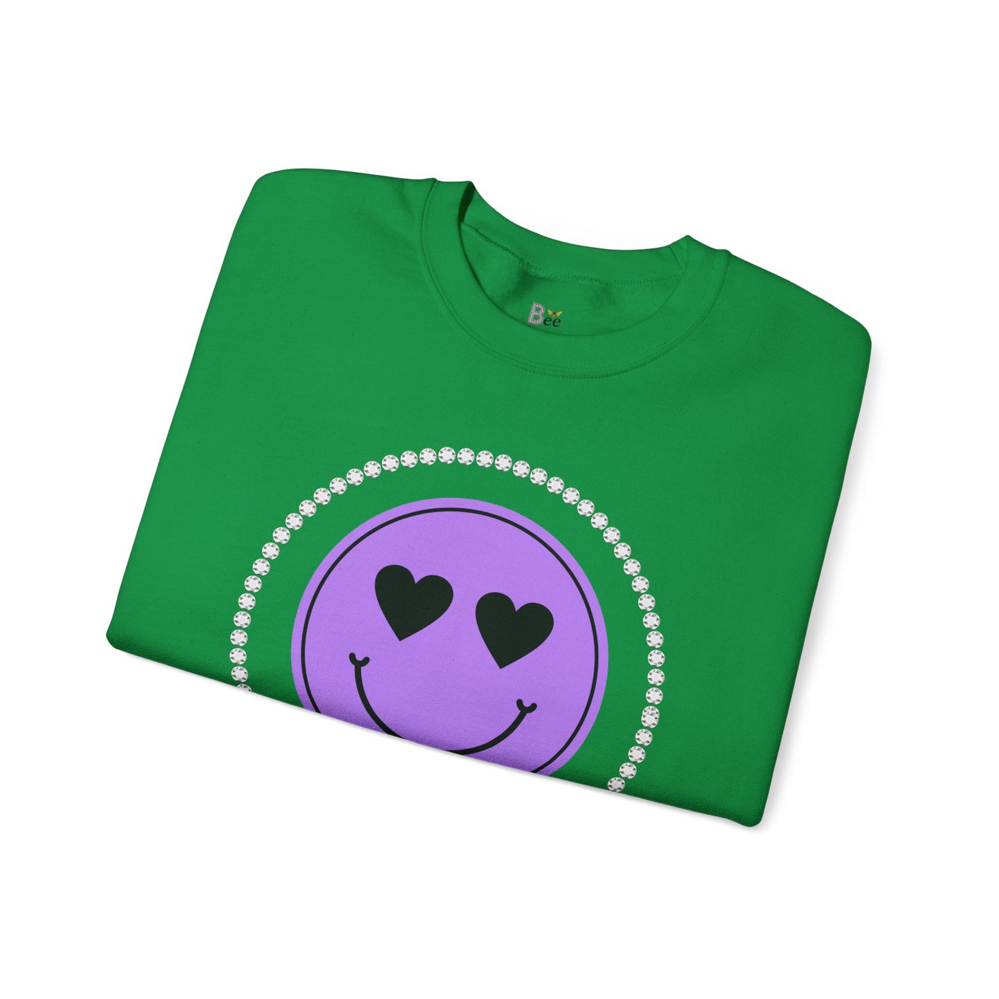 Boujee Smiley Face Purple Heart Eyes - Heavy Blend™ Light Colors Crewneck Sweatshirt