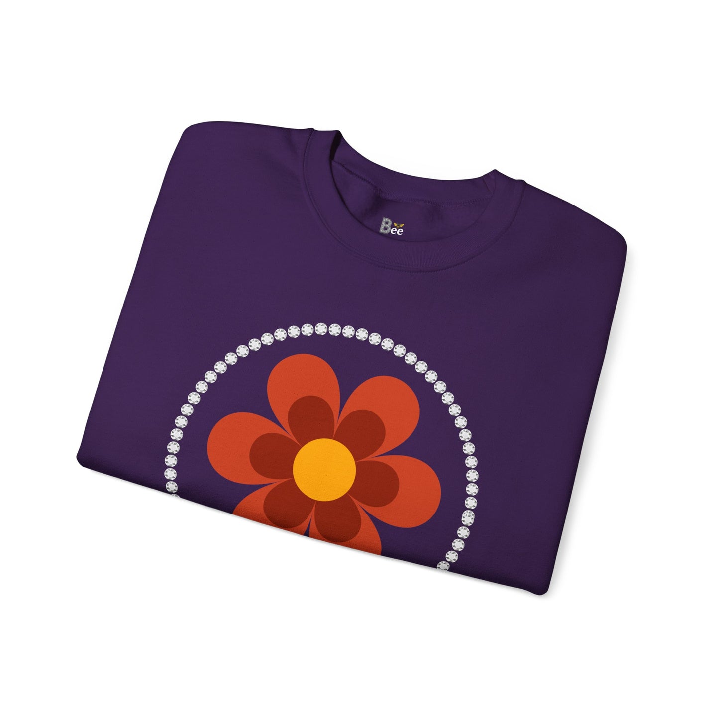 Boujee Flower Burnt Orange - Heavy Blend™ Dark Colors Crewneck Sweatshirt