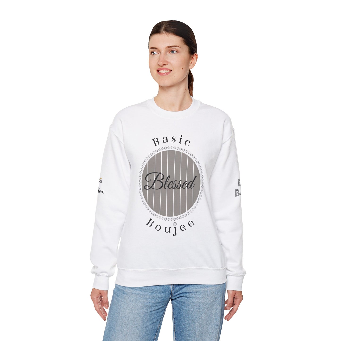 Basic Boujee Blessed - Heavy Blend™ Light Colors Crewneck Sweatshirt