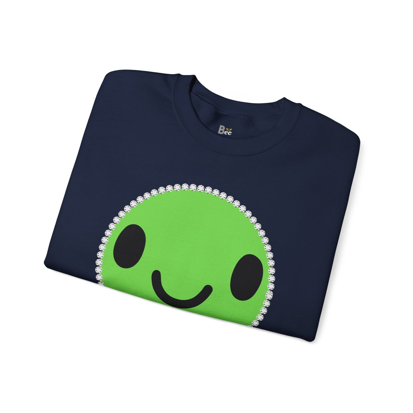 Boujee Smiley Face Green - Heavy Blend™ Dark Colors Crewneck Sweatshirt