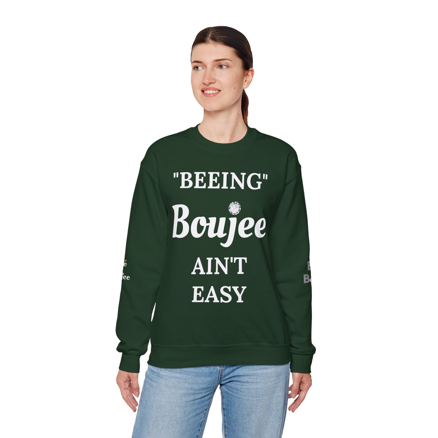 "Beeing" Boujee Ain't Easy- Heavy Blend™ Dark Colors Crewneck Sweatshirt