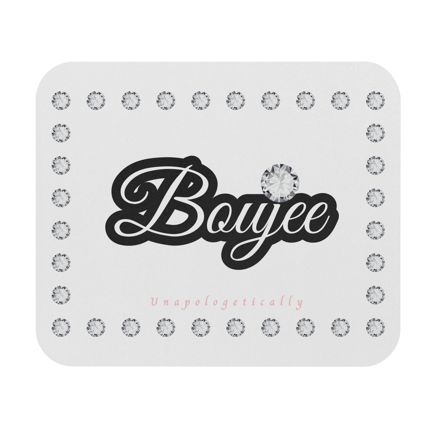 Boujee in Diamonds Mouse Pad WHITE (Rectangle)