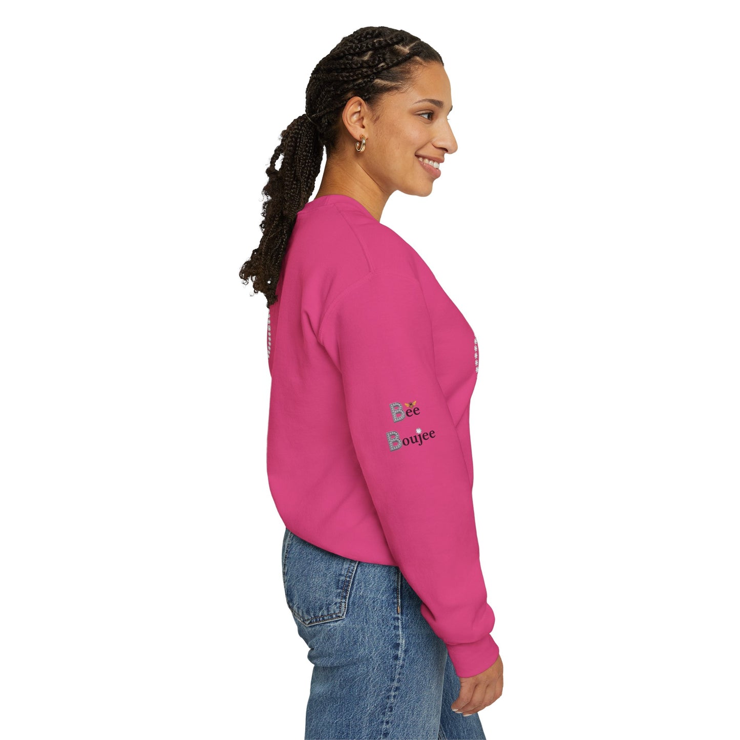 Boujee Smiley Face Purple Heart Eyes - Heavy Blend™ Light Colors Crewneck Sweatshirt