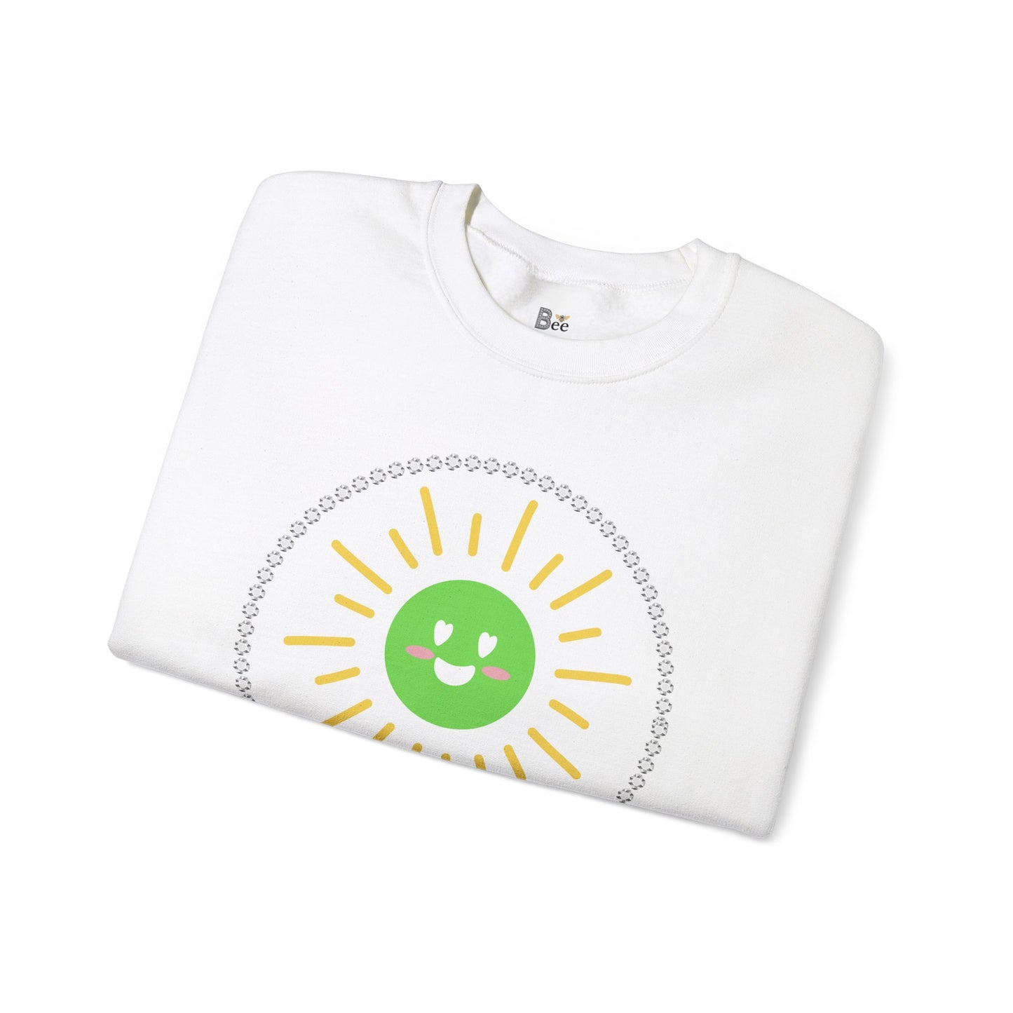 Boujee Sunshine Smiley Face Green - Heavy Blend™ Light Colors Crewneck Sweatshirt