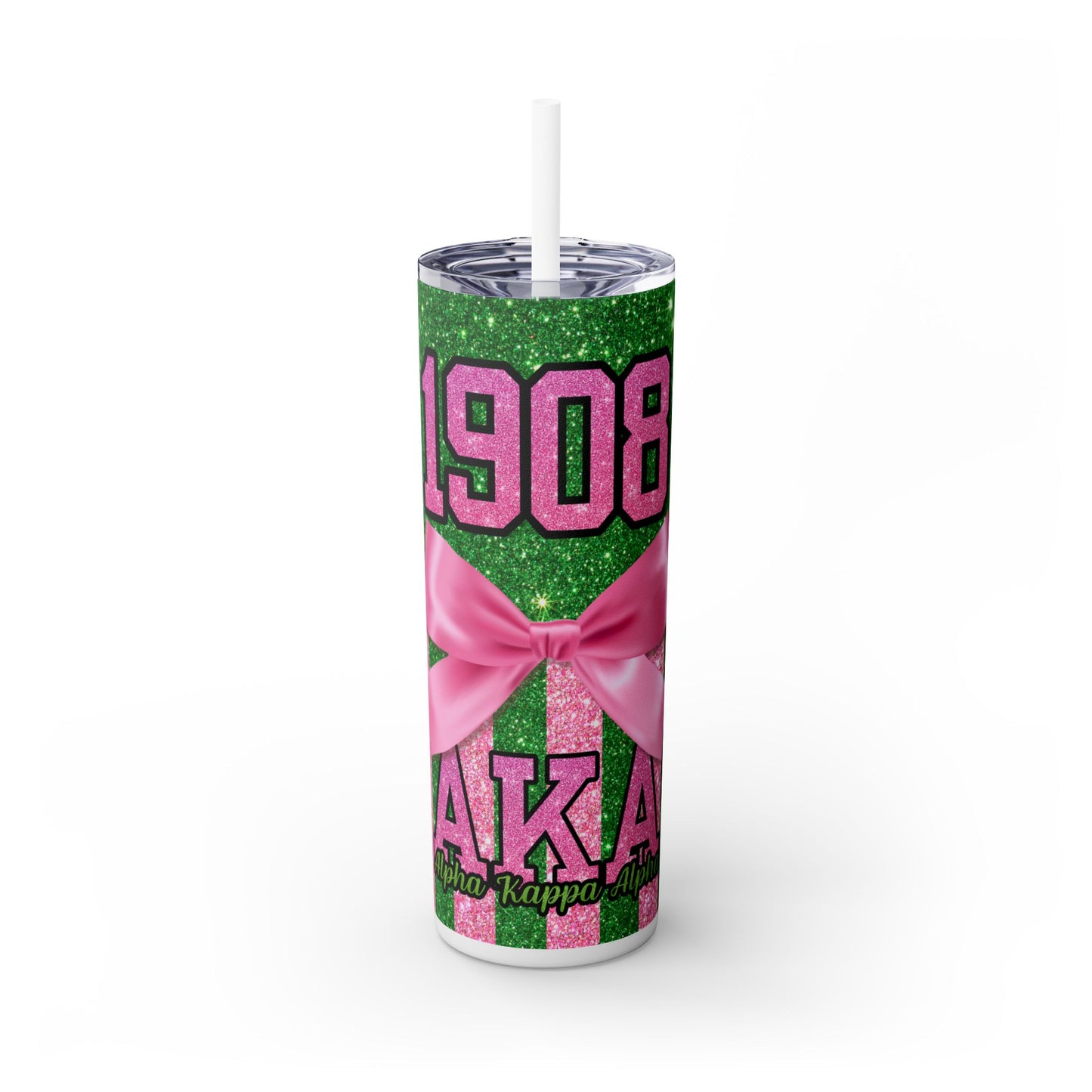 Boujee Sorority - Skinny Tumbler with Straw, 20oz