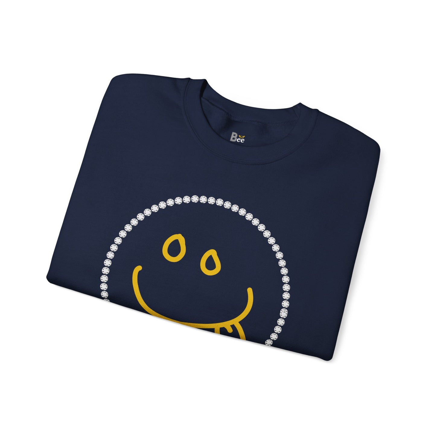 Boujee Smiley Goofy Face - Heavy Blend™ Dark Colors Crewneck Sweatshirt