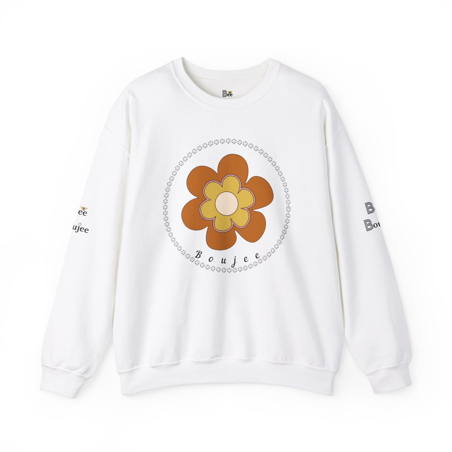 Boujee Brown Flower - Heavy Blend™ Light Colors Crewneck Sweatshirt