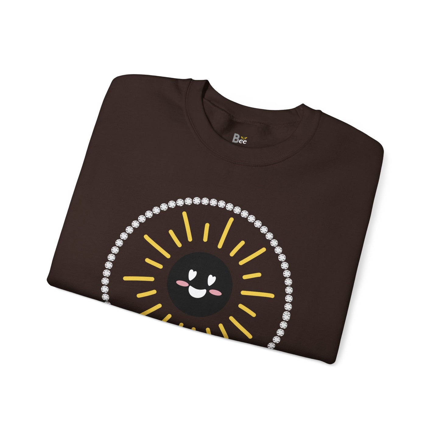 Boujee Sunshine Smiley Face Black - Heavy Blend™ Dark Colors Crewneck Sweatshirt