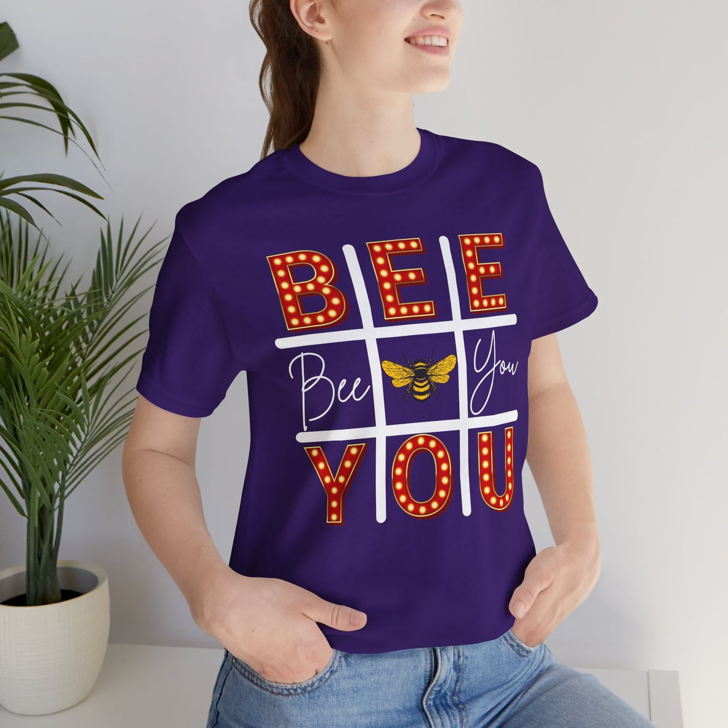Bee You Marquee Tic-Tac-Toe Tee Dark Tee