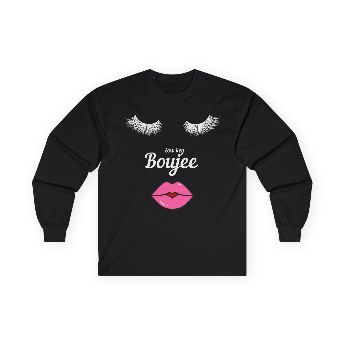Low Key Boujee Lash & Lips Long-Sleeve Tee