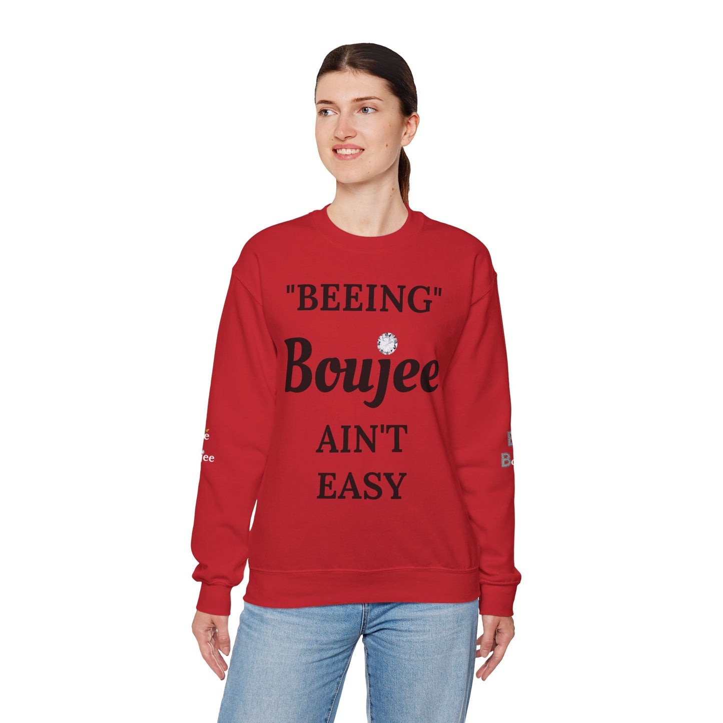 "Beeing" Boujee Ain't Easy- Heavy Blend™ Light Colors Crewneck Sweatshirt