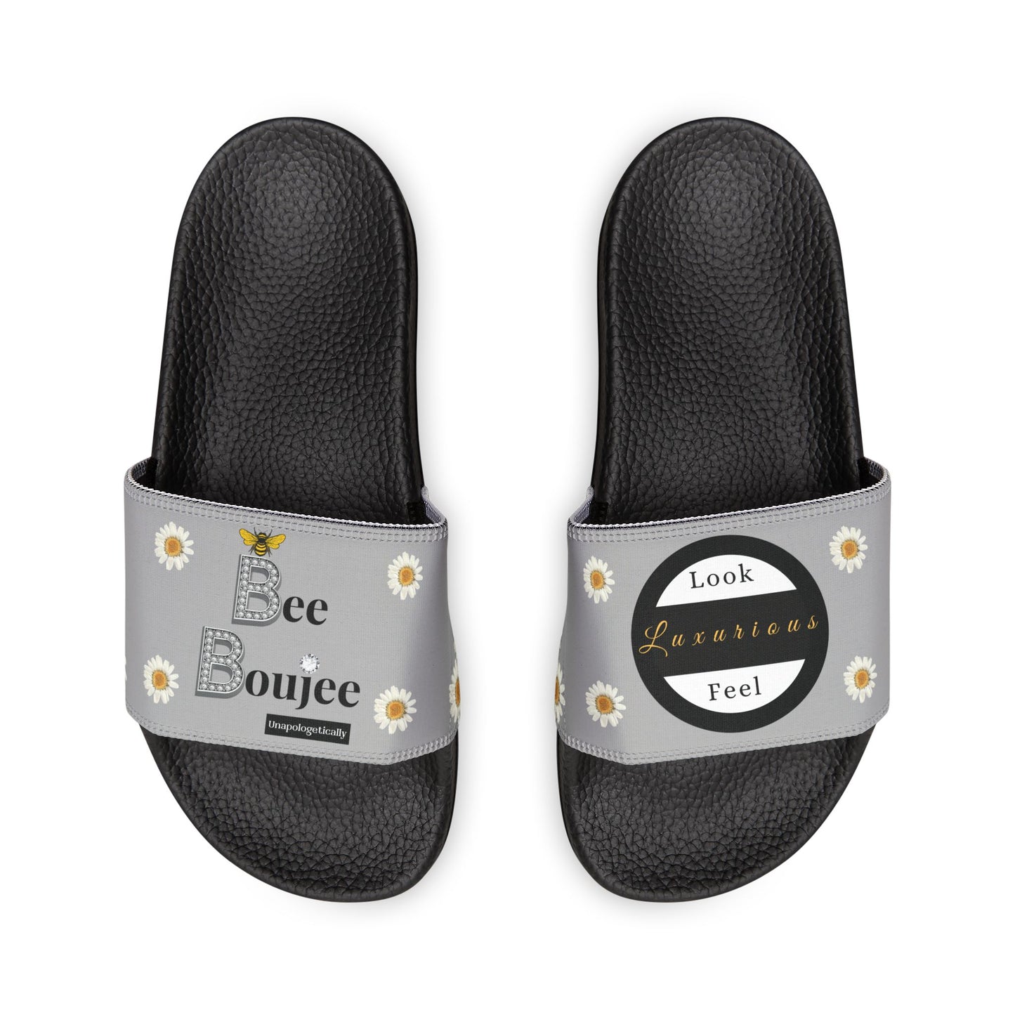 Bee Boujee - LIGHT GREY Flowers Women's Removable-Strap Sandals
