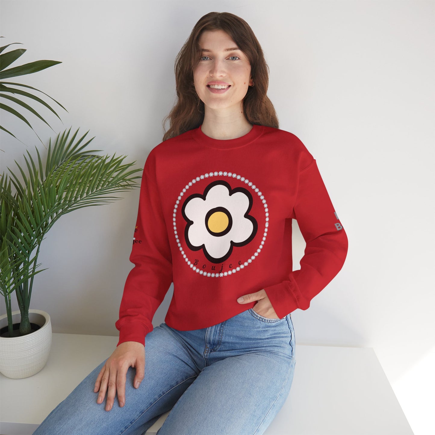 Boujee White Gold Flower - Heavy Blend™ Light Colors Crewneck Sweatshirt