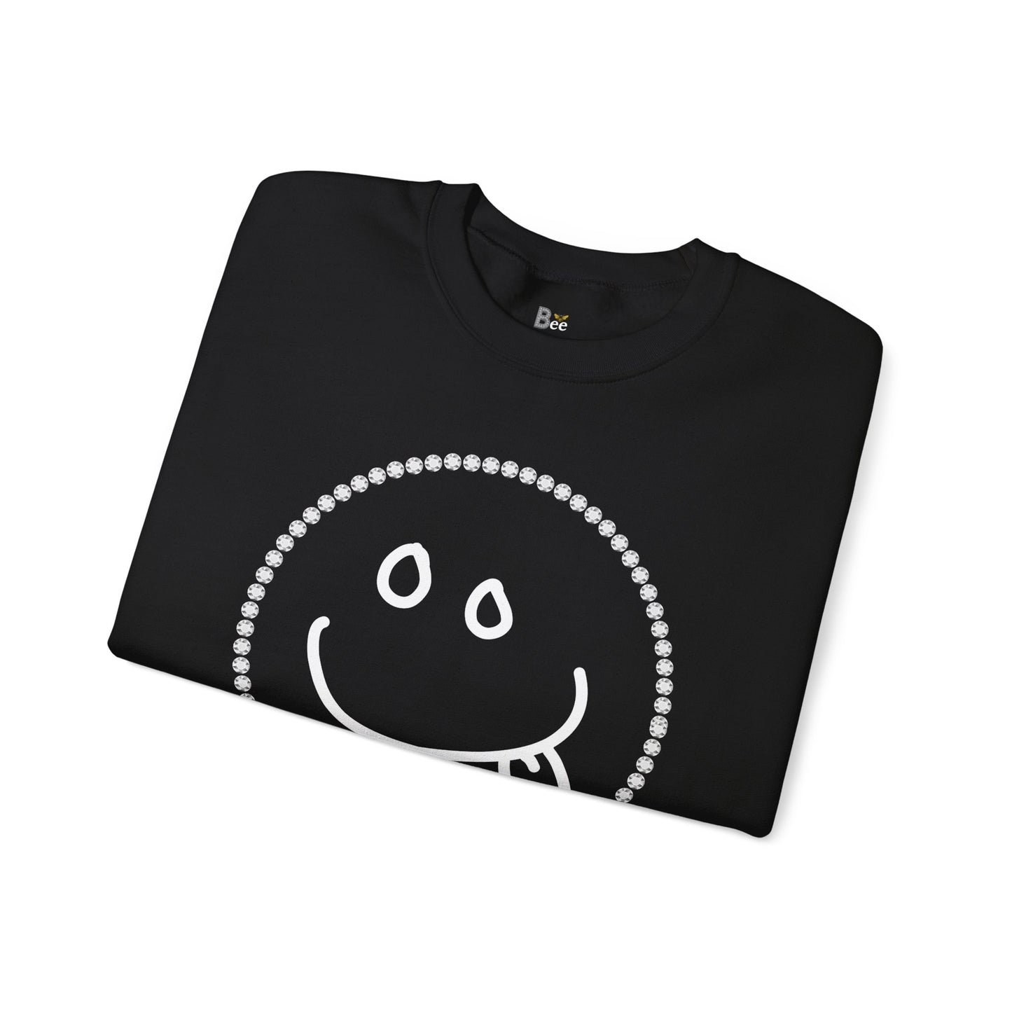 Boujee Smiley Goofy Face - Heavy Blend™ Dark Colors Crewneck Sweatshirt