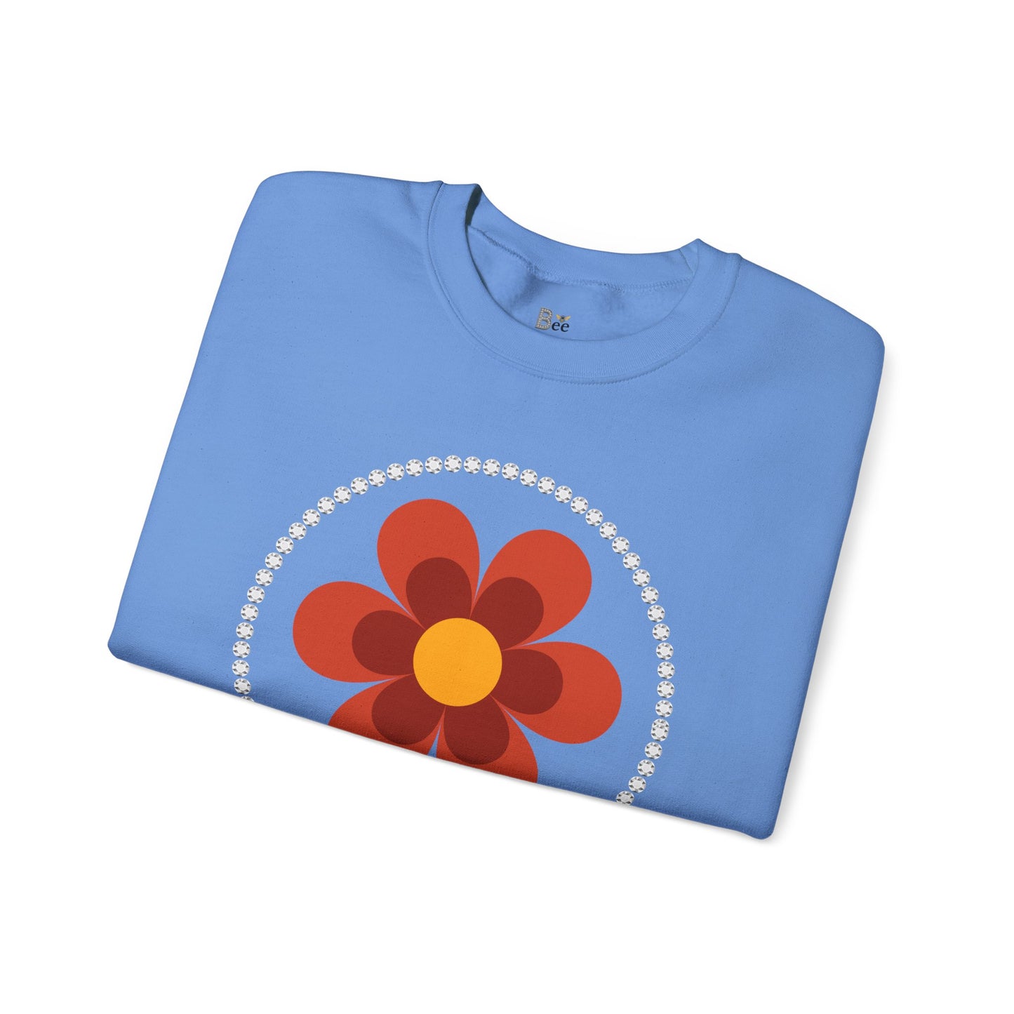 Boujee Flower Burnt Orange - Heavy Blend™ Light Colors Crewneck Sweatshirt