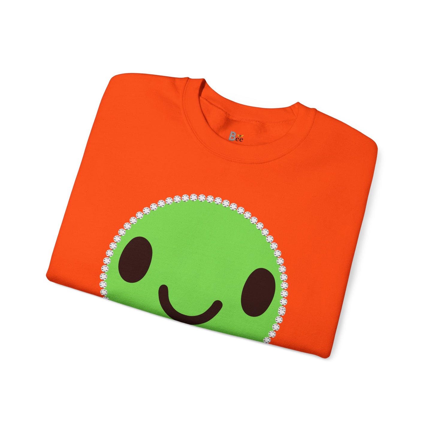 Boujee Smiley Face Green - Heavy Blend™ Light Colors Crewneck Sweatshirt