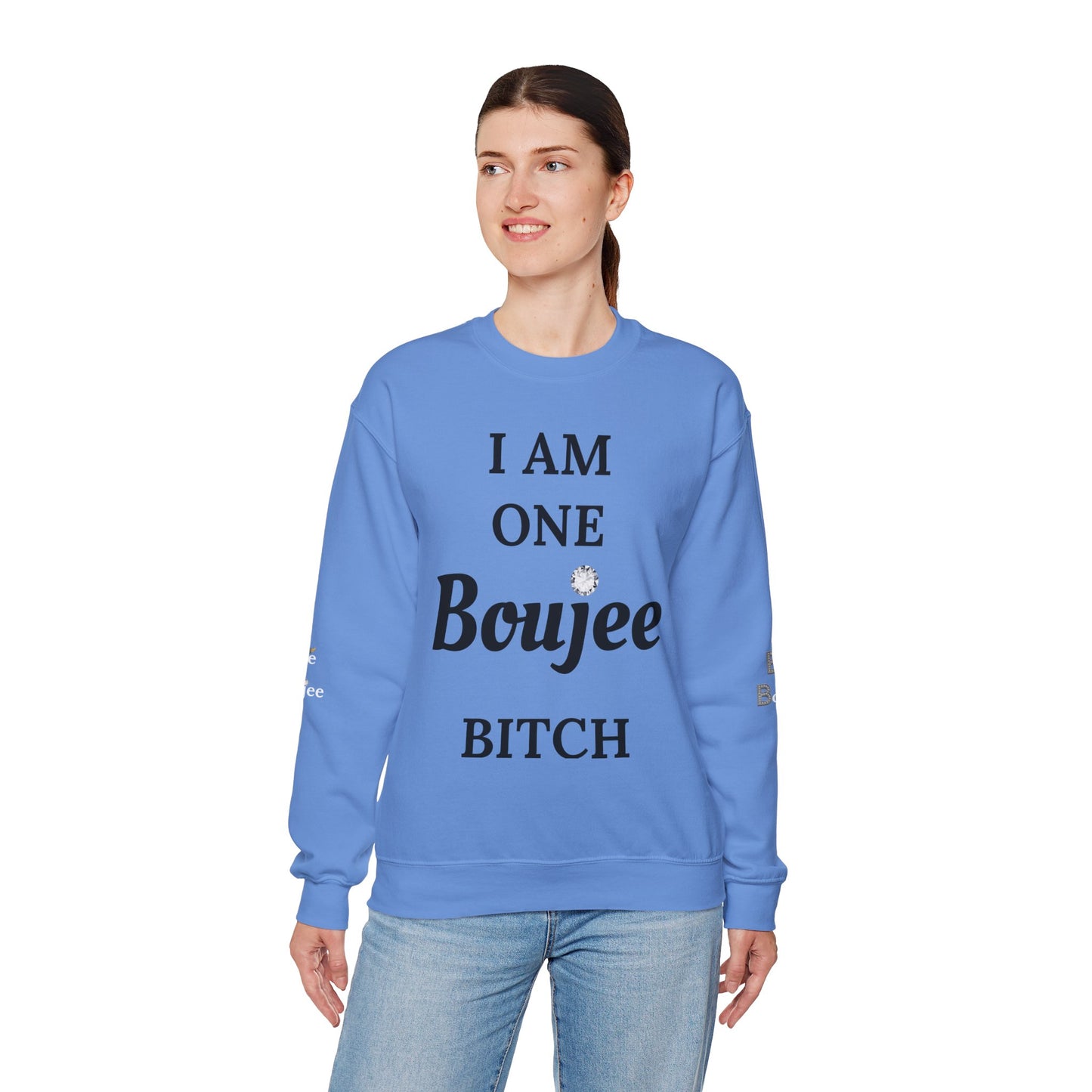 I Am One Boujee Bitch - Heavy Blend™ Light Colors Crewneck Sweatshirt