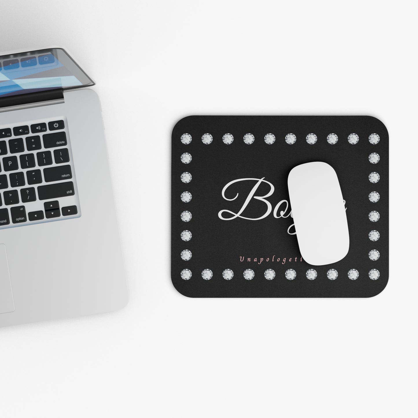 Boujee in Diamonds Mouse Pad BLACK (Rectangle)