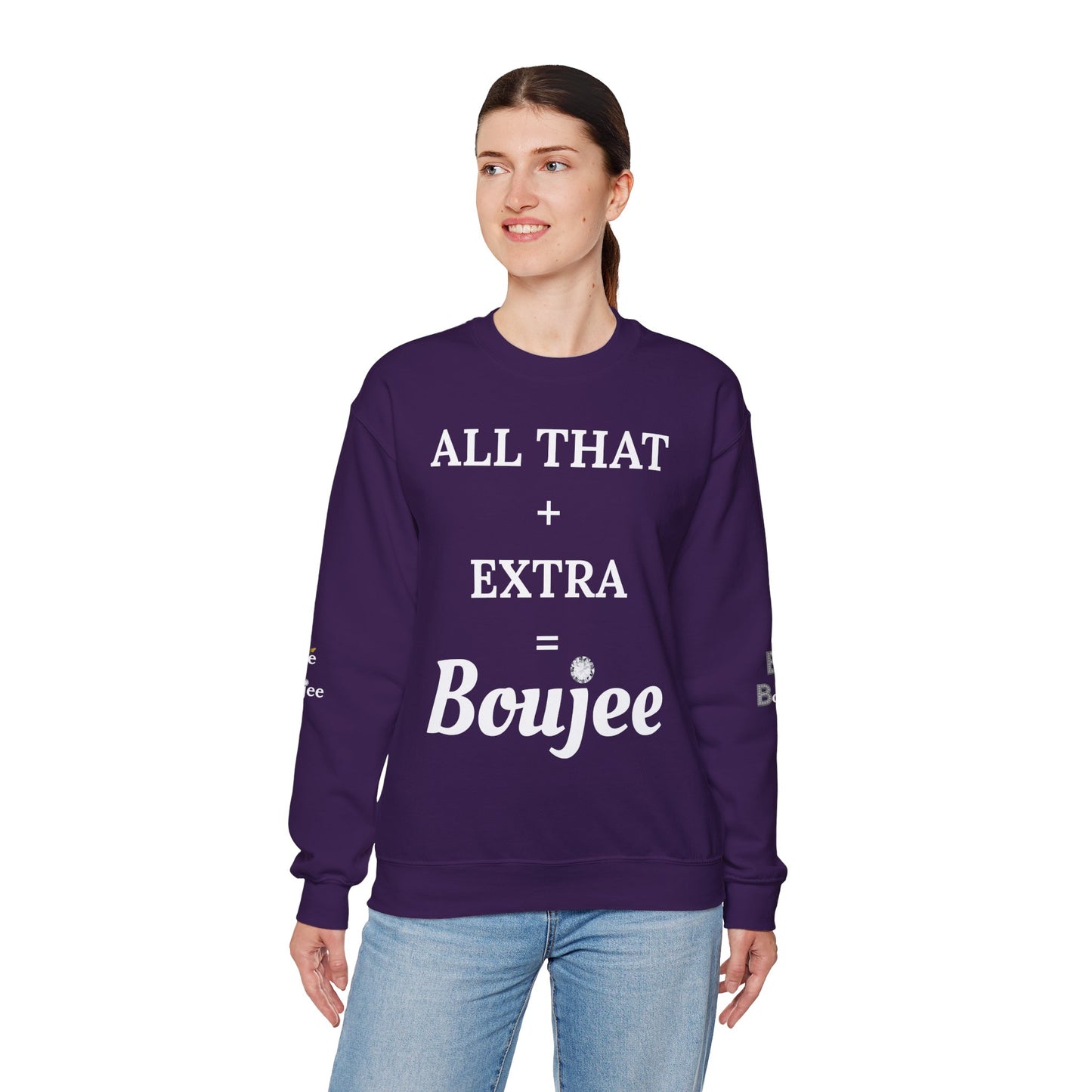 All That + Extra = Boujee - Heavy Blend™ Dark Colors Crewneck Sweatshirt