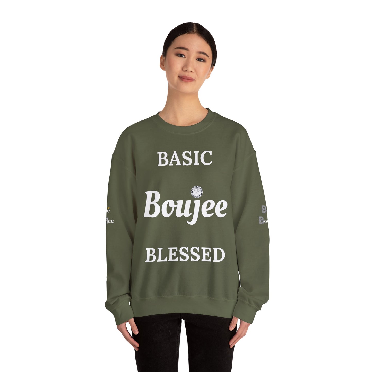 Basic Boujee Blessed - Heavy Blend™ Dark Colors Crewneck Sweatshirt