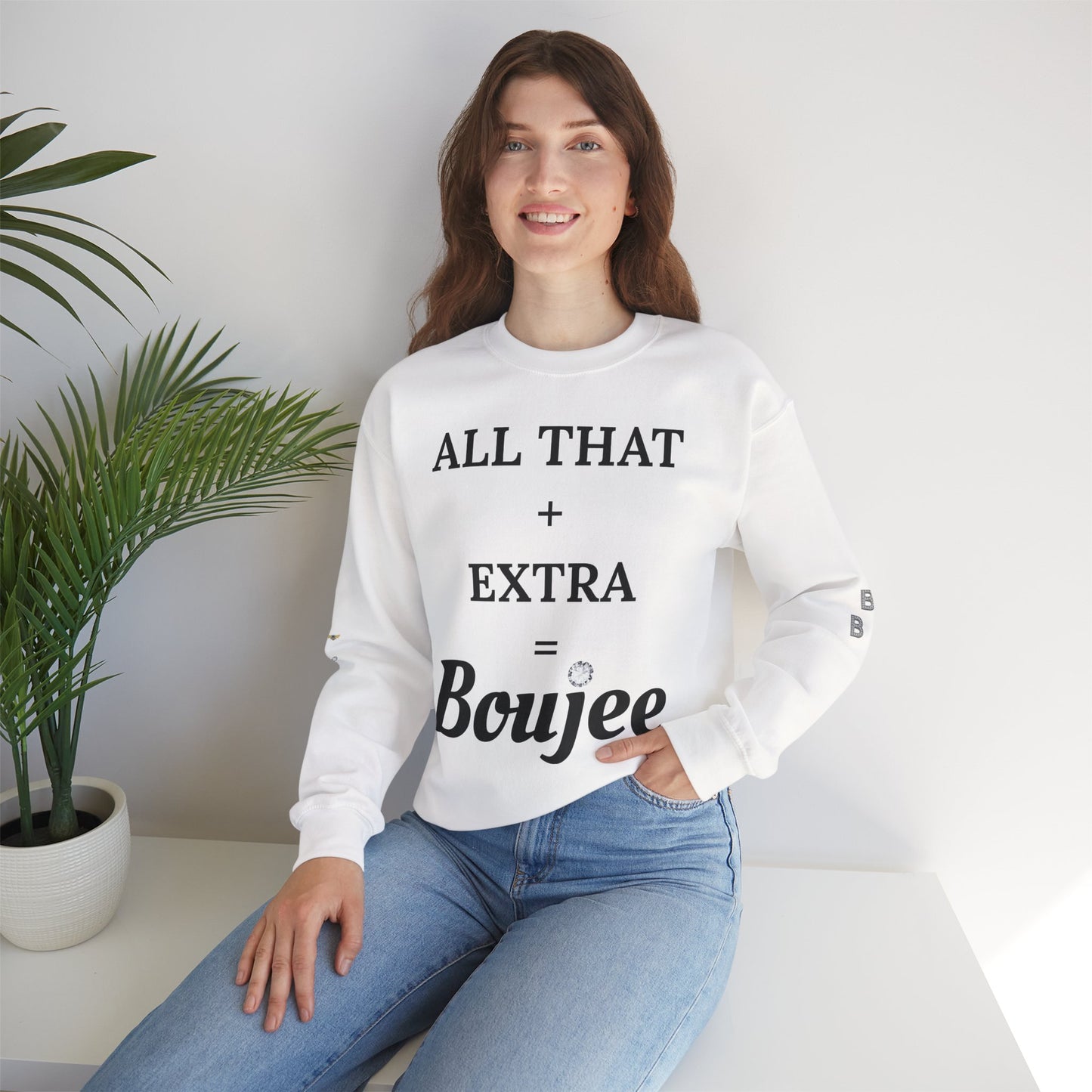 All That + Extra = Boujee - Heavy Blend™ Light Colors Crewneck Sweatshirt