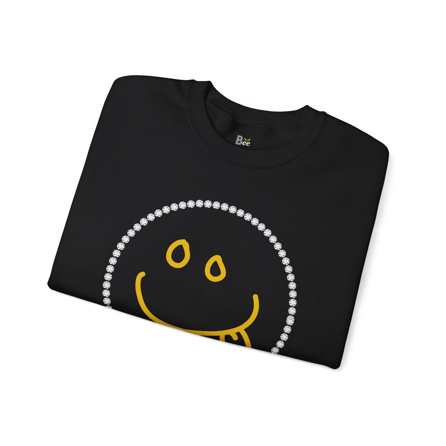 Boujee Smiley Goofy Face - Heavy Blend™ Dark Colors Crewneck Sweatshirt
